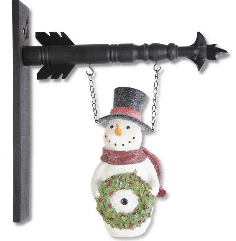 Glittered Snowman w/Wreath