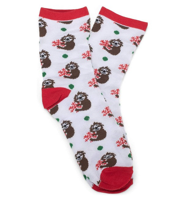 Sloth with Crew Holiday Stuffed Animal and Sock Set