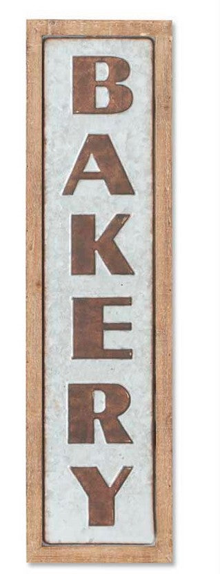 Wood Framed Tin BAKERY Sign