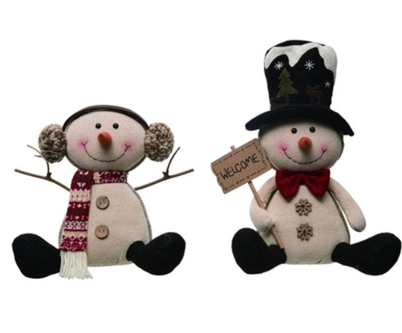 Traditional Sitting Snowman- 2 Options