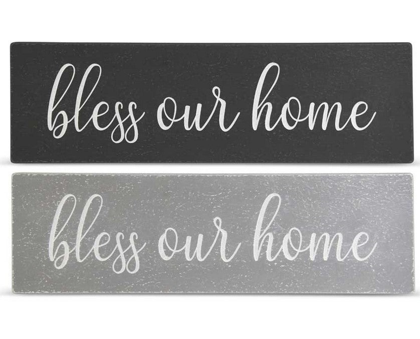 Black & Gray BLESS OUR HOME Wood Signs - 2 Options