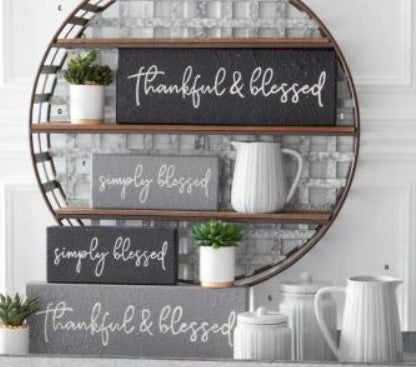 Black & Gray BLESS OUR HOME Wood Signs - 2 Options