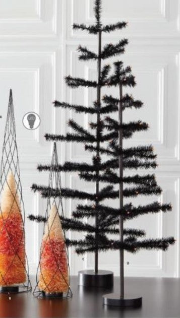 Black & Orange Tips Halloween Tree w/Black Base - 24"