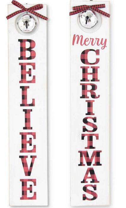 Red & White Christmas Message Signs - 2 Styles