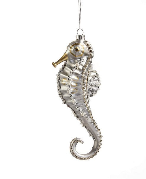 Glass Seahorse Hanging Ornament, 6.5-inch Height