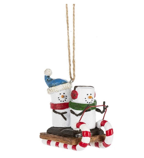 S'Mores on Candy Cane Toboggan Ride Ornament