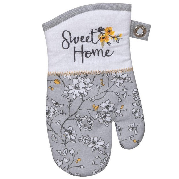 Sweet Home Oven mitt, Gray & Yellow