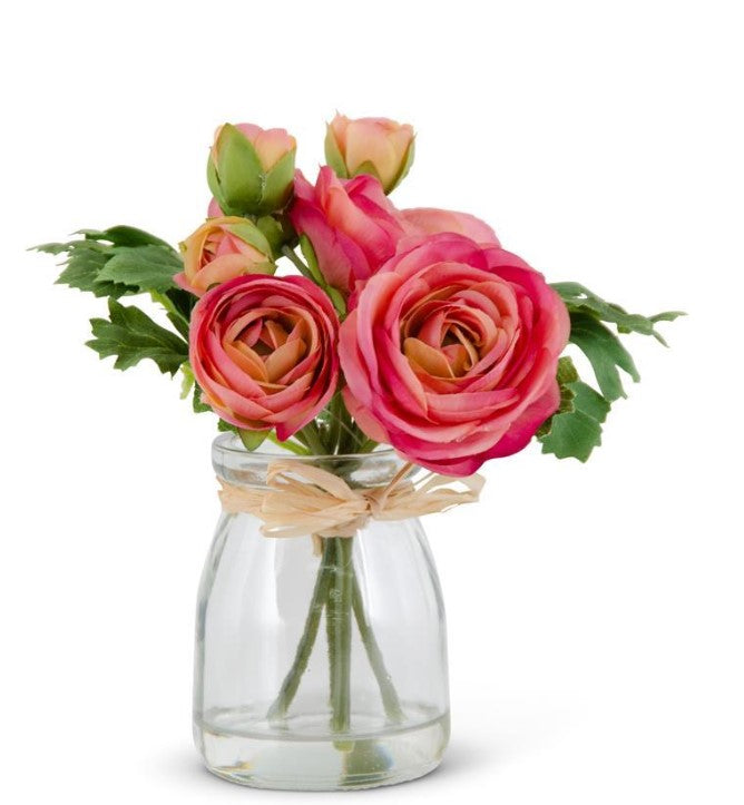 Ranunculus Bouquet in Glass Jar - 3 Options