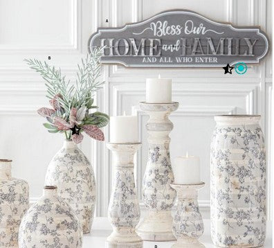 Graywash Wood & Metal HOME AND FAMILY Wall Sign