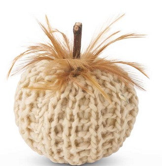 Cream Crochet Pumpkin - 3 Sizes