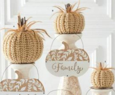 Cream Crochet Pumpkin - 3 Sizes