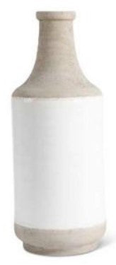 White and Natural Stone Ceramic Vases