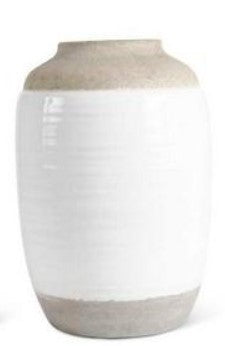 White and Natural Stone Ceramic Vases