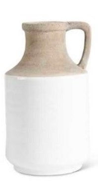 White and Natural Stone Ceramic Vases