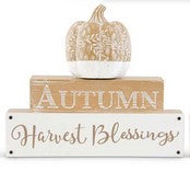 Pumpkins on Inspirational Harvest Message Block - 4 Options