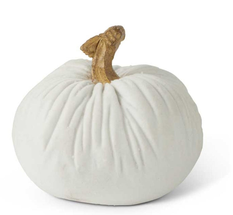 Resin White Velvet Pumpkin