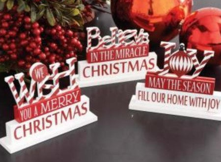 Red and White Cutout Tabletops