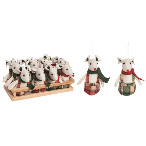 Plaid Mouse Ornaments