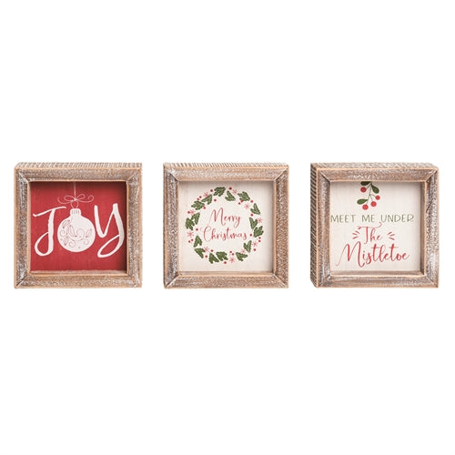 Wood Holiday Gift Block Décor - 3 Options