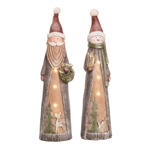 Light Up Snowy Santa Snowman Décor