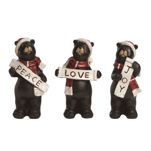 Rustic Christmas Bear Figurine - 3 Styles
