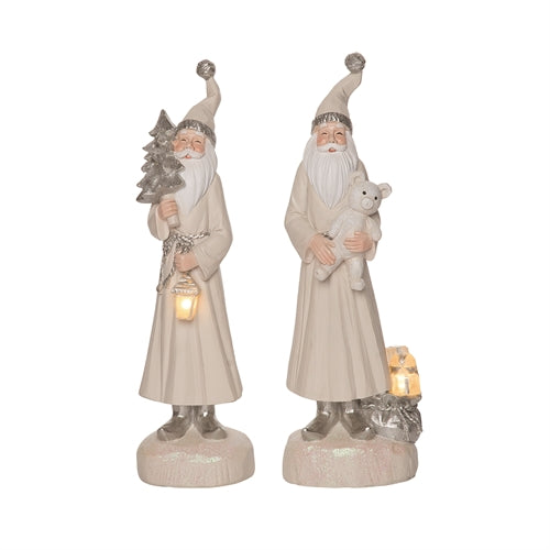 Light Up Fancy Santa Figurine - 2 Options