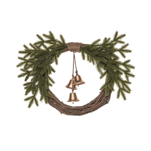 Greenery Wreath with Bell - 24"