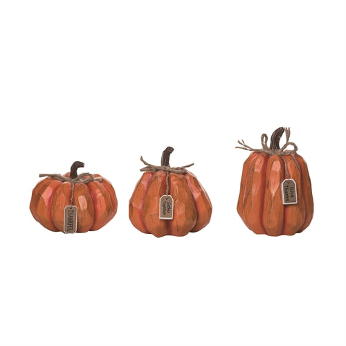 Pumpkin with Note Figurines