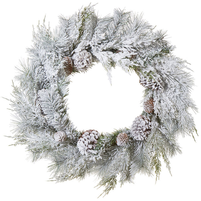 Snowy Pinecone Wreath - 26"