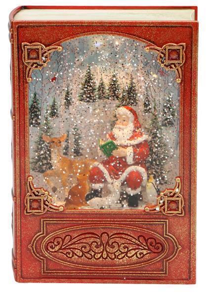 Santa Forest Book Snow Globe