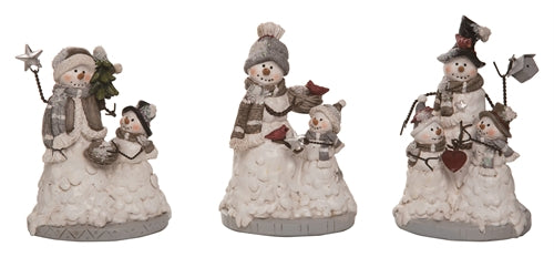 Wire Arm Christmas Snowman Family- 3 Options