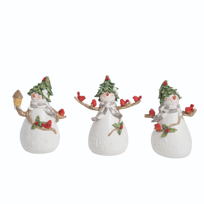 Snowman w/Cardinal Figurines - 4 Options