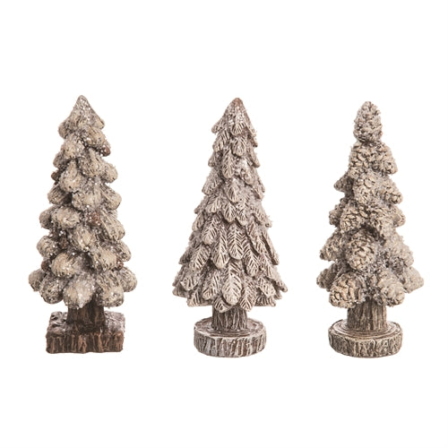 Winter Sparkle Tree Figurine - Set of 3