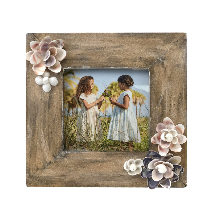 WOOD / SHELL 3X3 PICTURE FRAME