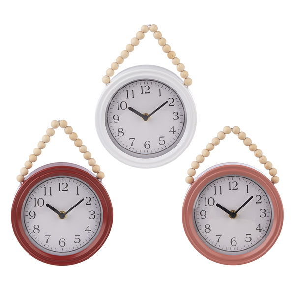 Wall Clock with Beaded Hanger -3 Options