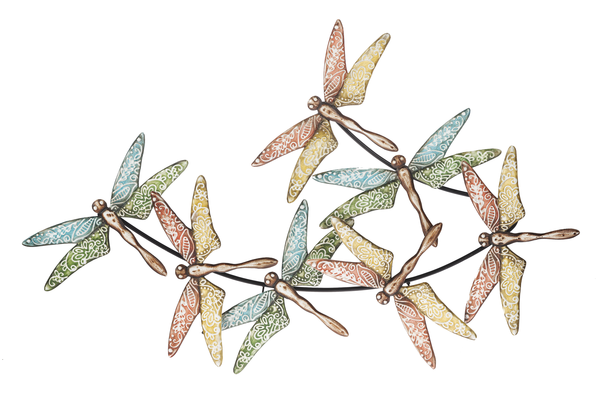 Colorful Embossed Layered Dragonfly Wall Decor