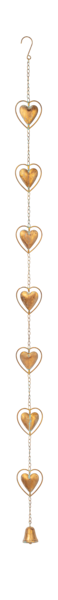 Gold Patina Heart Rain Chain