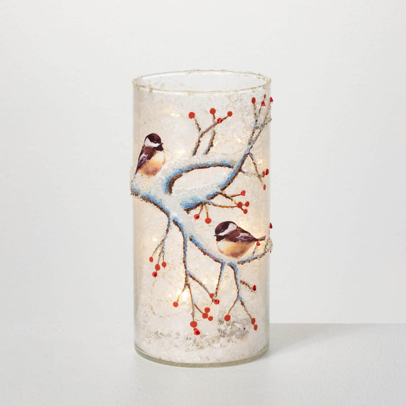 Frosted LED Chickadee Light