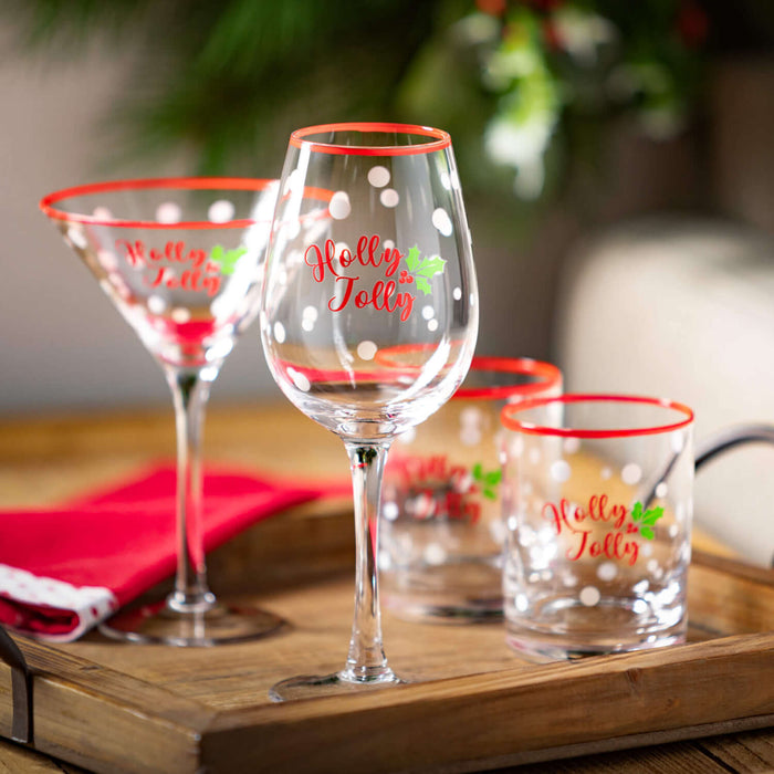 Christmas Low Ball Glasses - Set of 4