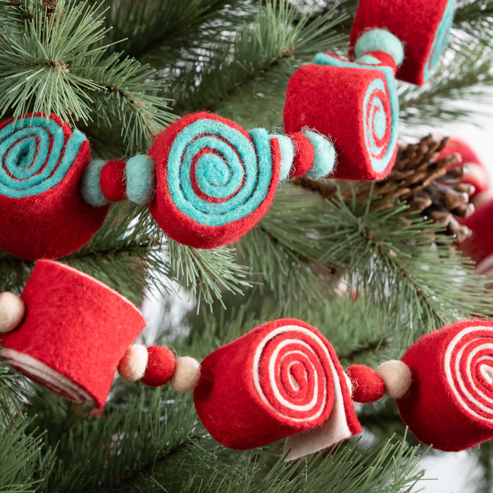 Red and White Felt Candy Garland