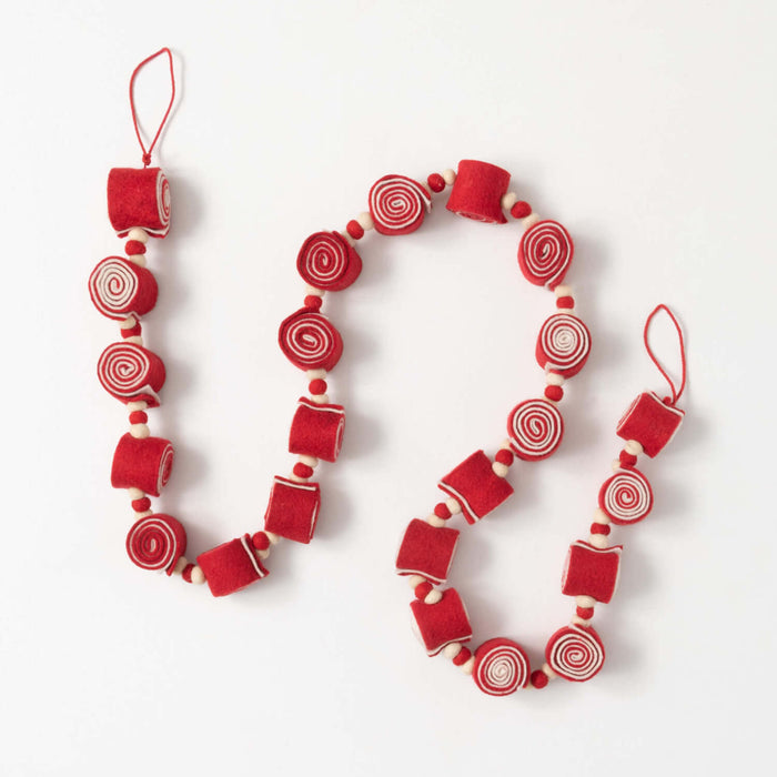 Red and White Felt Candy Garland