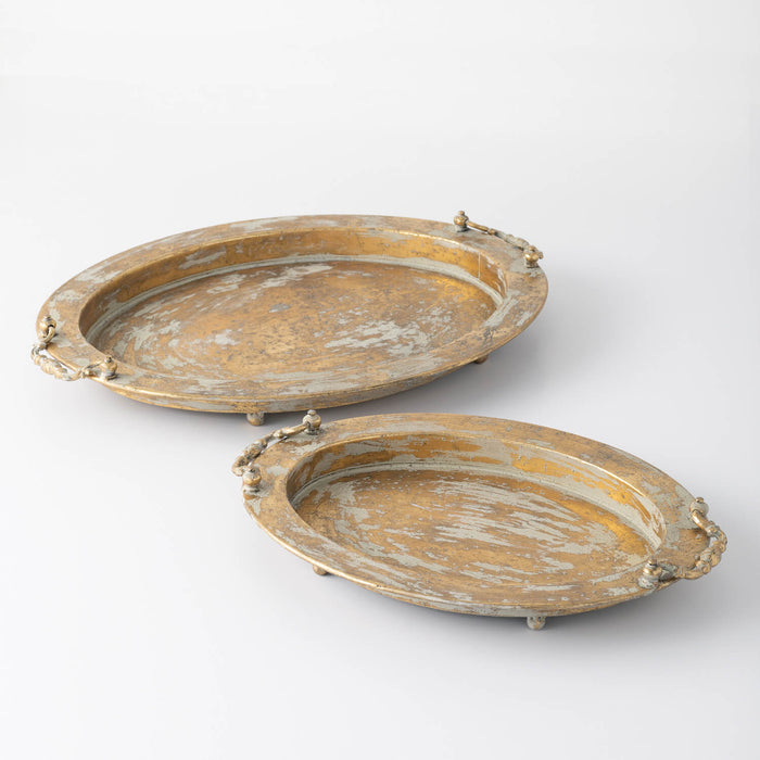 Rustic Gold Metal Tray - 2 Sizes