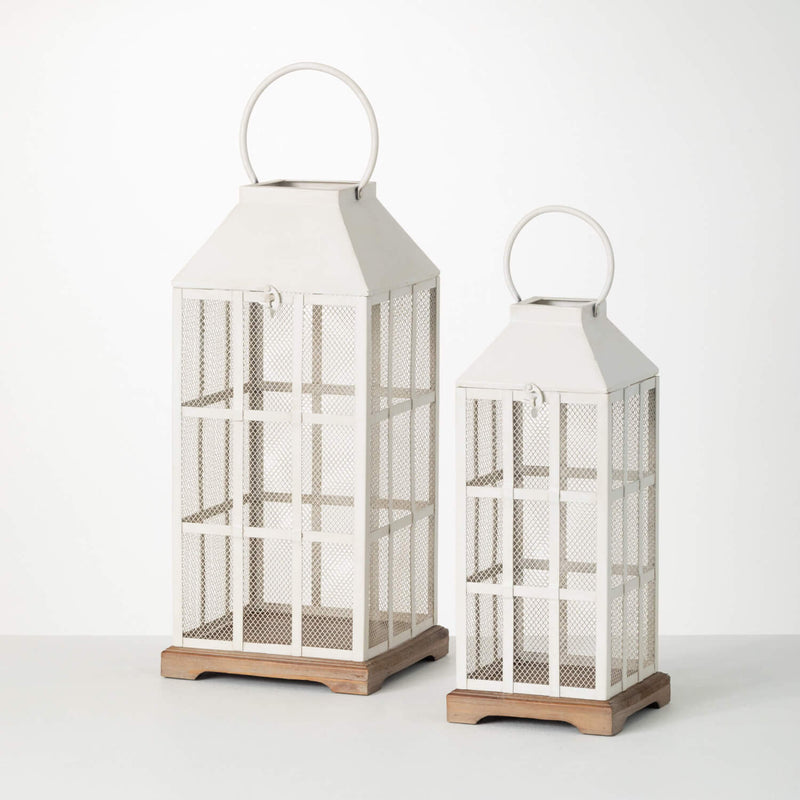 White Metal Lanterns - 2 Sizes