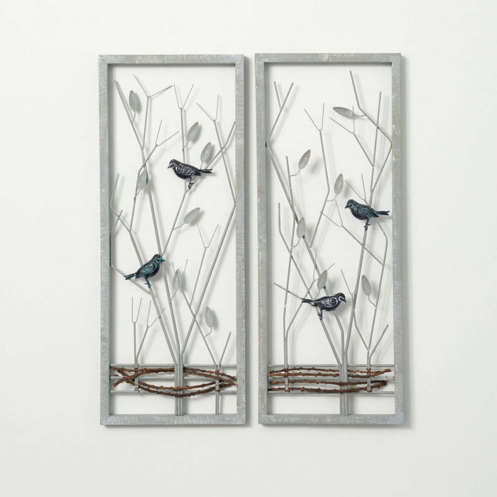 Sculpted Wire Bird Art Panels - 2 Styles