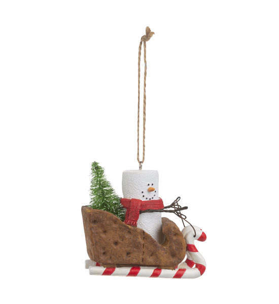 S'mores Graham Cracker Sled Ornament
