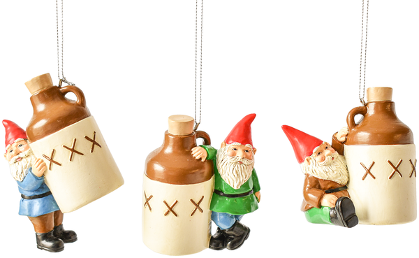 Drinking Gnome Ornaments - 3 Styles