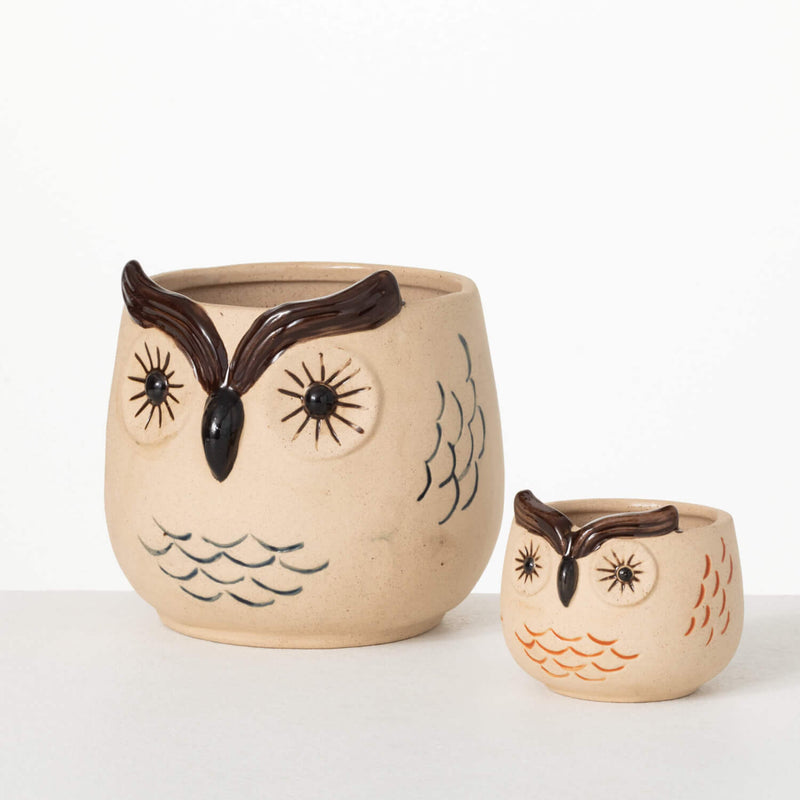 Kitschy Brown Owl Planter - 3 Options