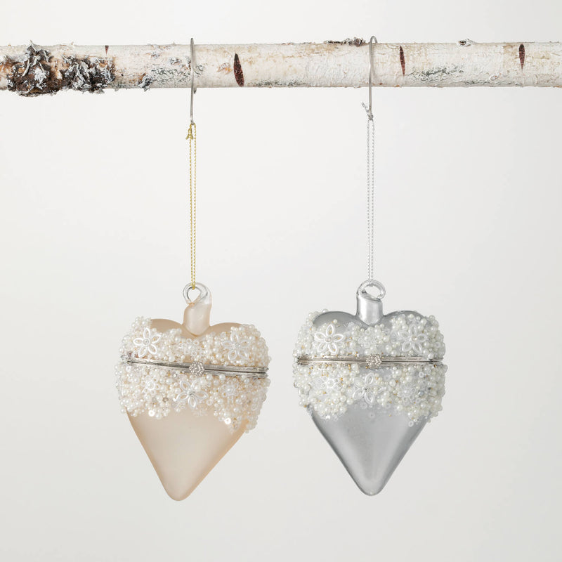 Heart Cloche Ornament- 2 Colors