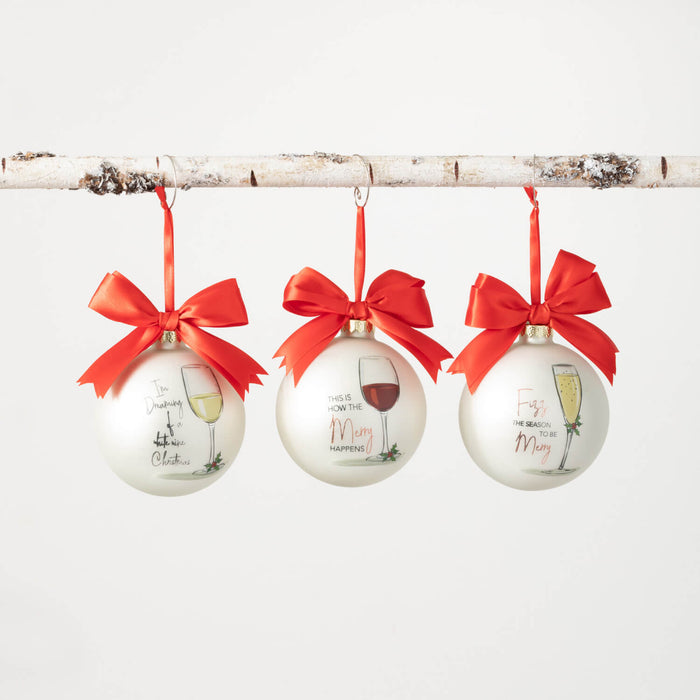 Merry Wine Ornament  - 3 Styles