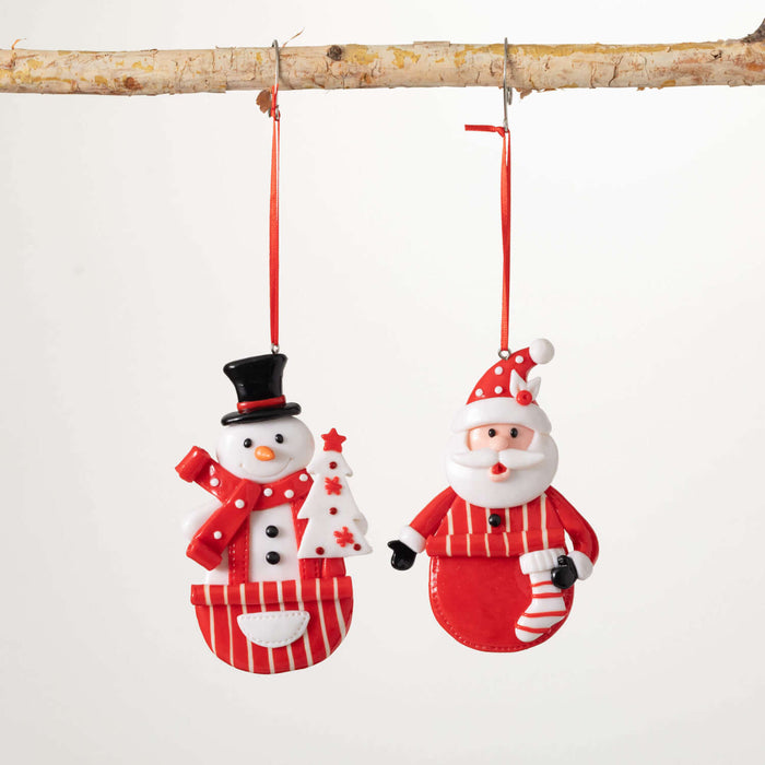 Santa and Snowman Ornaments